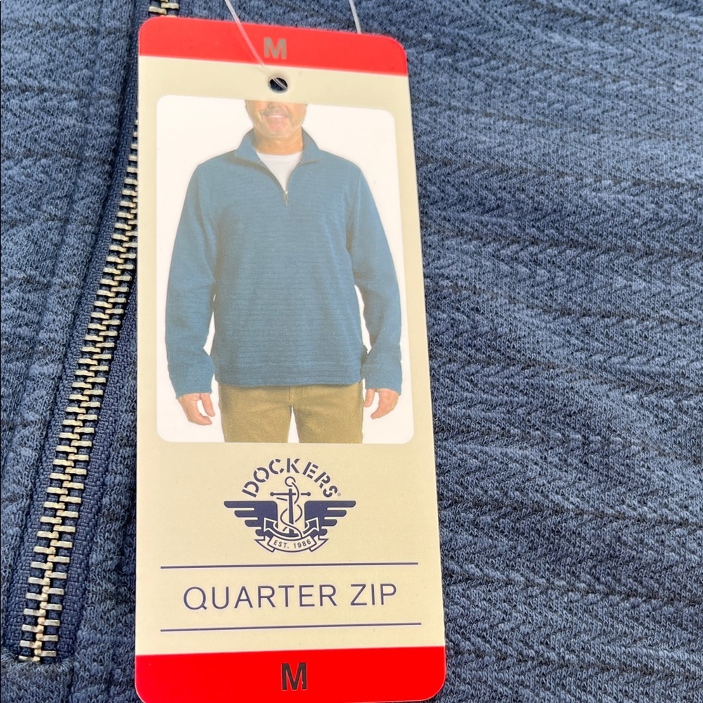 Dockers Men's Textured Navy Zip-Up Sweater nwt  medium